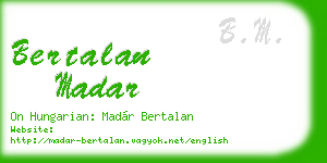 bertalan madar business card