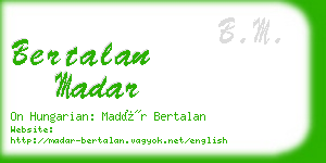 bertalan madar business card